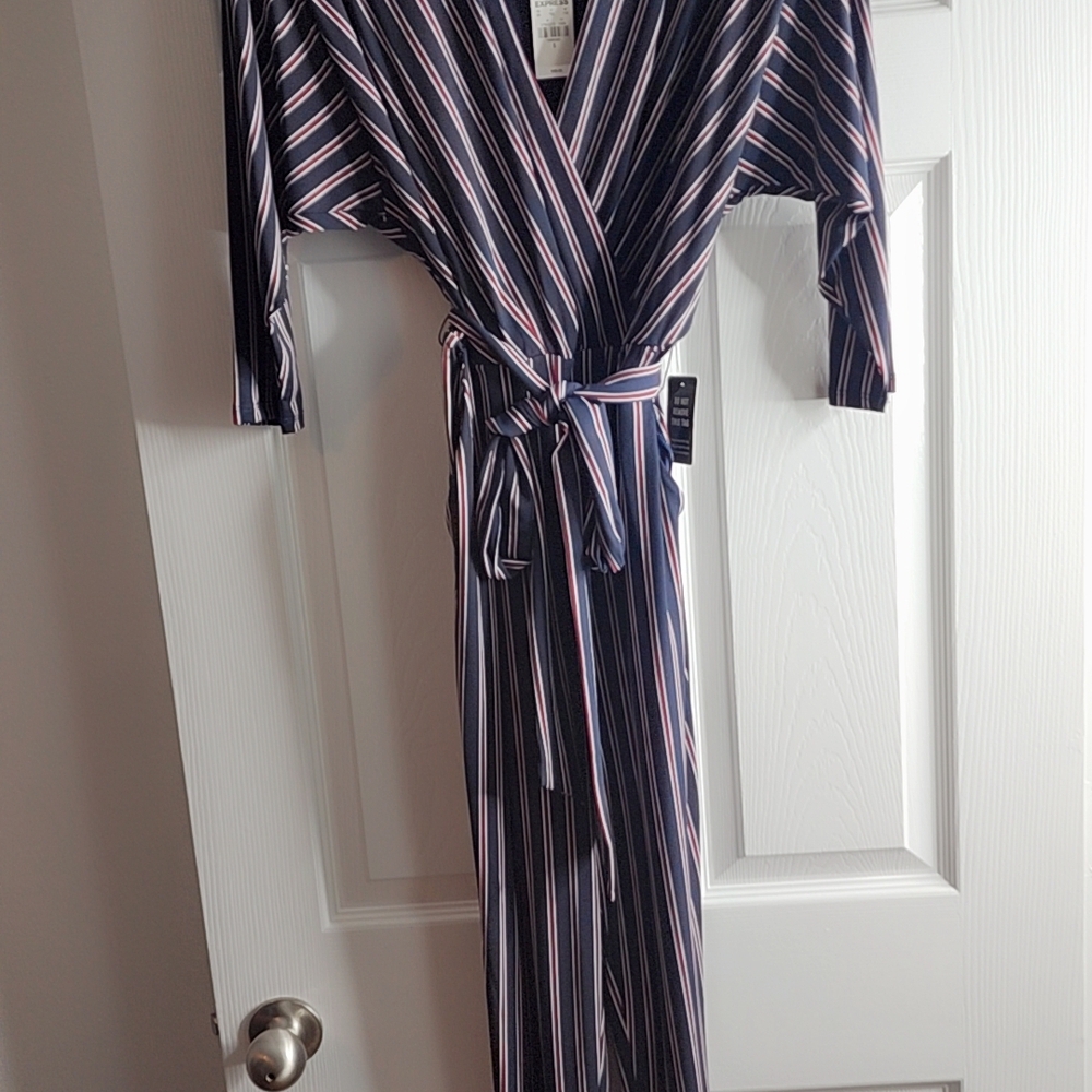Express Navy and Red Striped Apparel